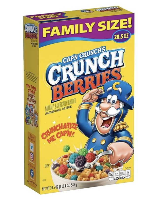 Cap'n Crunch Cereal, Crunch Berries, 20.5oz Box